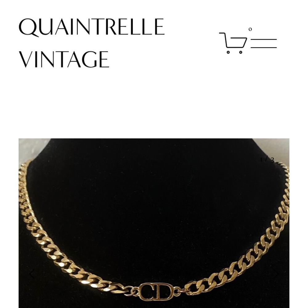 Vintage Christian Dior Logo Chain Necklace